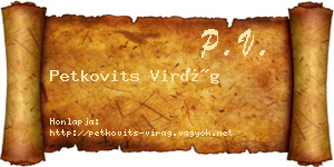 Petkovits Virág névjegykártya